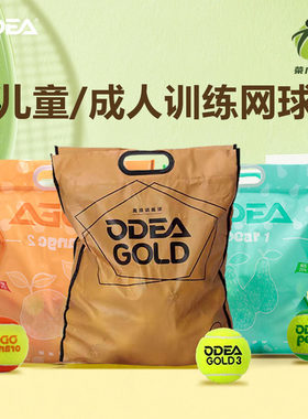 Odear欧帝尔网球儿童无压球dd3成人球软式短网球练习球多球60粒