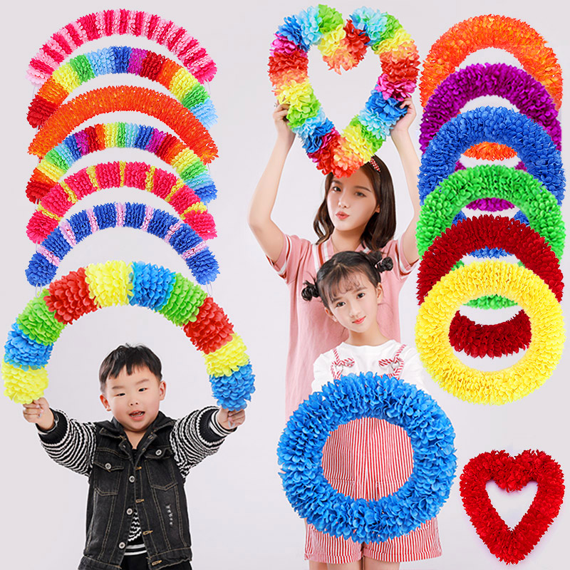 硬圈鋼絲花環(huán)運(yùn)動(dòng)會(huì)道具開(kāi)幕式幼兒園道具花條體早操器械花環(huán)游行