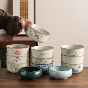 铜钱草水培无孔花盆水仙花睡莲绿萝造景盆栽宽口陶瓷水培植物花盆