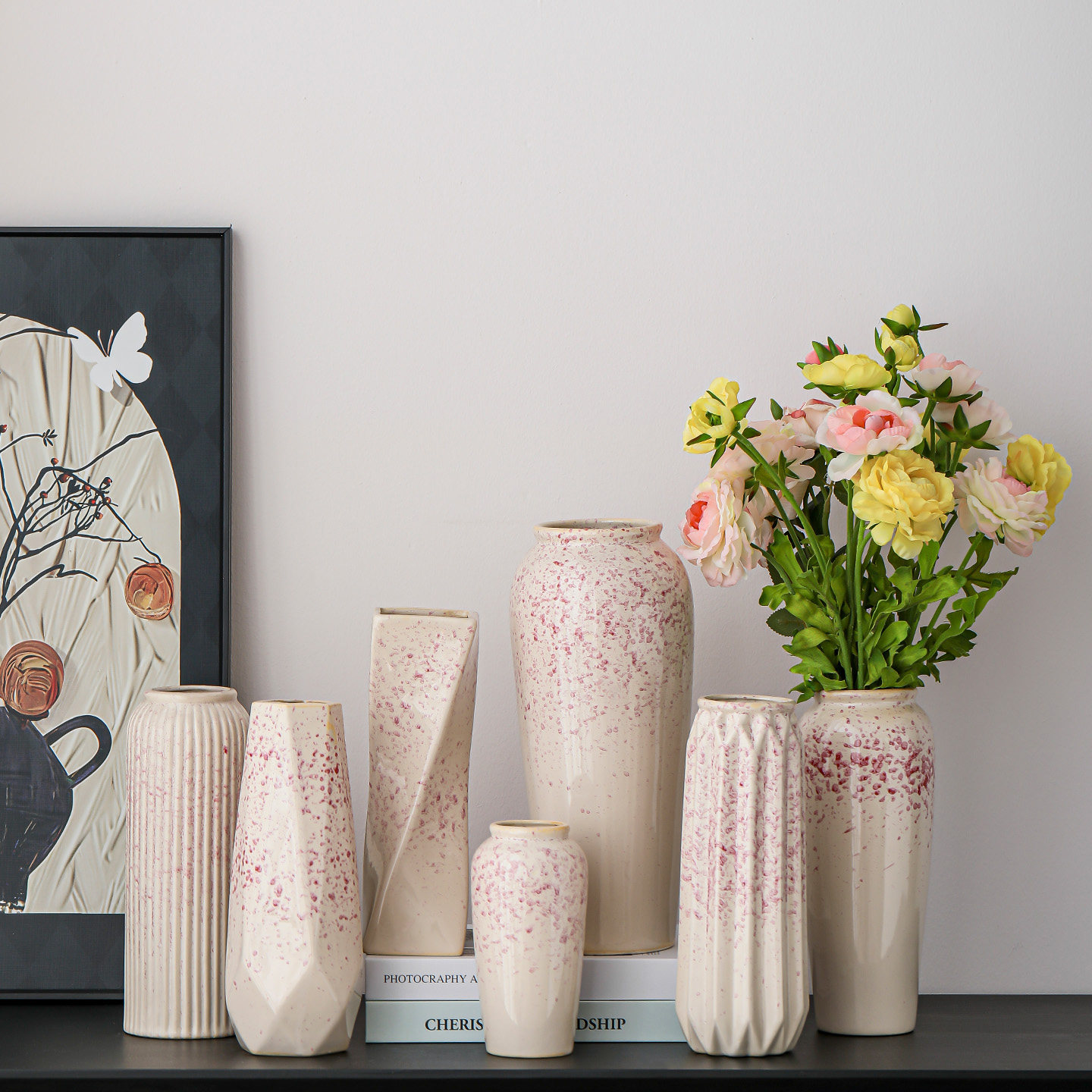 中式简约无孔陶瓷花瓶鲜花仿真花专用花插瓶家居客厅装饰创意摆件,家居饰品,花瓶,淘宝优惠券,粉丝福利购,淘宝优惠卷