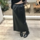 2025高腰皮裙女秋冬季 小直筒一步裙PU皮半身裙女 新款 后开叉中长款