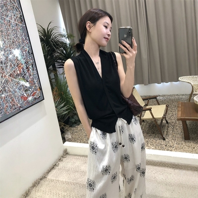法式无袖背心女2025夏设计感