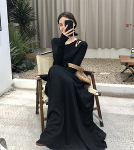 高品质天丝羊毛系带套装女针织长袖t恤打底衫半身百褶长裙两件套