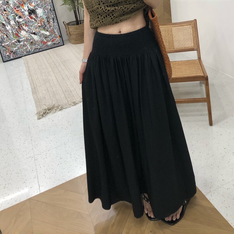 2026秋季新款夜晚风韩系经典通勤百搭高腰花苞形A字半身裙女长裙