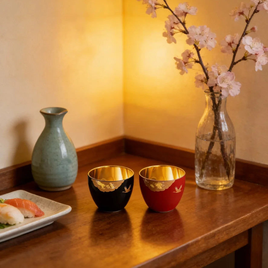 日本漆器大漆高级感敬酒杯特别好看的茶杯男款2025新款男士主人杯