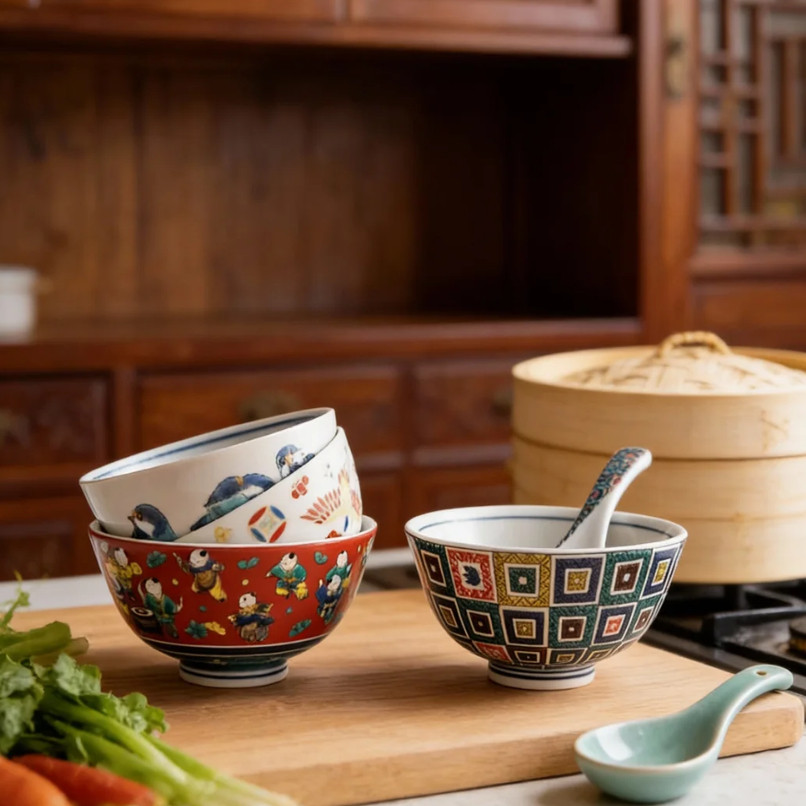 日本进口九谷烧手工陶瓷马克杯牛奶咖啡杯葫芦宝物宝尽米饭碗,餐饮具,盘,淘宝优惠券,粉丝福利购,淘宝优惠卷