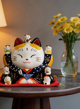日本药师窑七福神大号招财猫