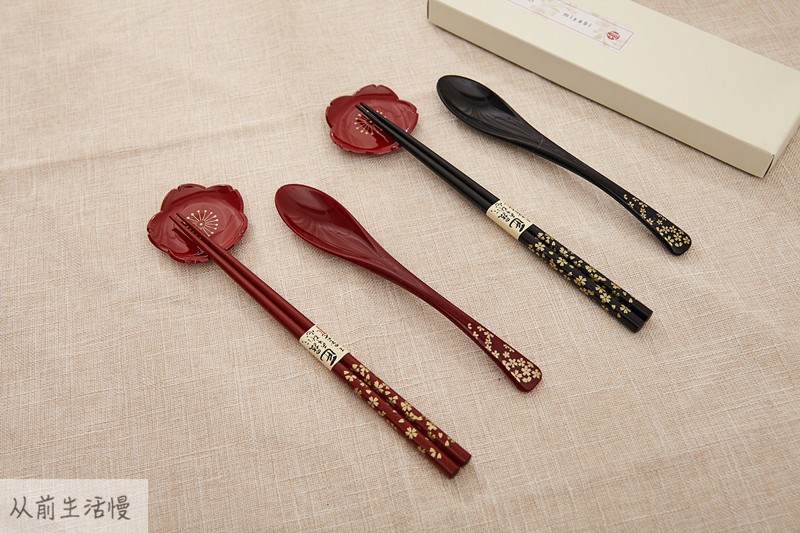 日本山中樱花树脂防滑礼盒筷子