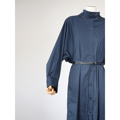 现货/ED高端精品 风衣式气质优雅品质纯色长袖衬衫连衣裙子春秋季