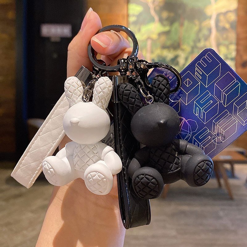 创意竹编兔钥匙扣挂件可爱卡通坐姿兔子情侣汽车钥匙链挂饰小礼品,节庆用品/礼品,钥匙扣,淘宝优惠券,粉丝福利购,淘宝优惠卷