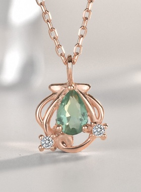 丽铭首饰s925纯银吊坠小美人鱼项链可爱卡通公主联名玫瑰金锁骨