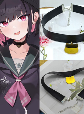 蔚蓝档案 杏山和纱cos项链 猫猫项链 黑色choker项链 百搭颈饰