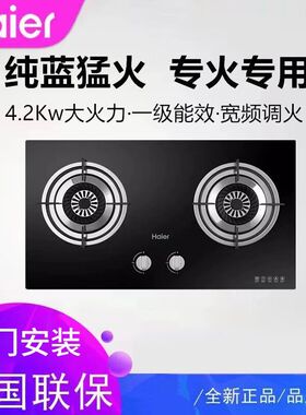 Haier/海尔 Q23M天然气燃气灶家用台嵌两用天然气大火力灶具4.2KW