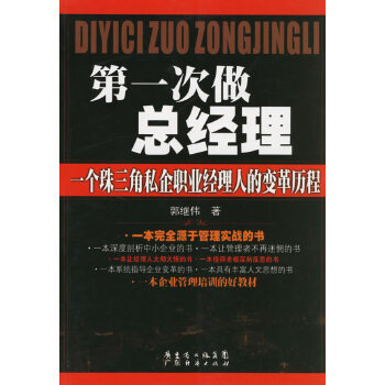 正版包邮9787807284161第一次做总经理（一个珠三角私企职业经理人的变革历程）