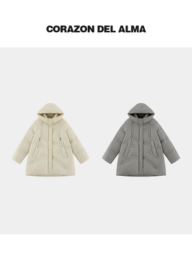 福利款【松雪】设计感立体绗缝连帽廓形白鸭绒泡芙羽绒服-A2239