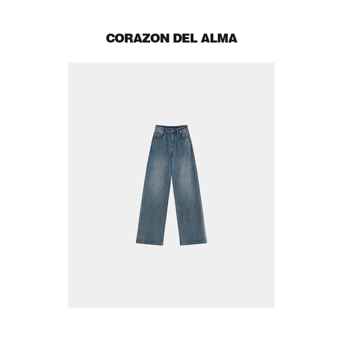 显瘦高经典百搭直筒牛仔裤