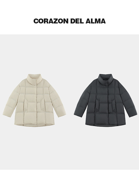 【佩琳】御寒白鹅绒 一手长轻盈感立领泡芙立体廓形羽绒服-A2130E