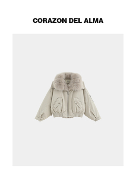 【云釉】高密防泼水氛围感超大可拆卸狐狸毛领90白鹅绒派克服-W13