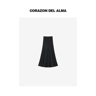 209NJ 灵动轻盈雾感100醋酸高级皱感垂坠显瘦鱼尾半身裙 斜影