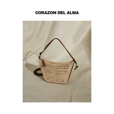 手工编织牛皮手提单肩包