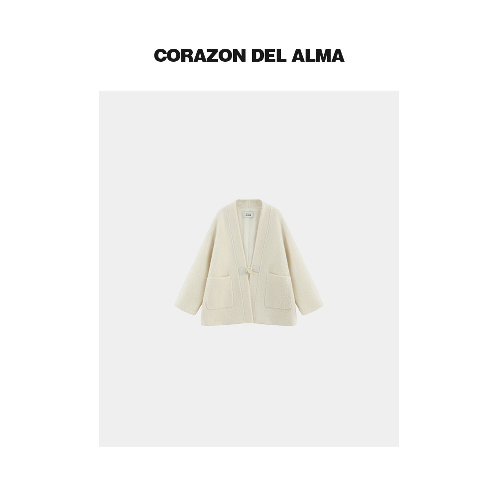 加厚廓形毛呢大衣外套