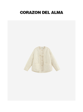 【浮雪】高端葫芦格绗缝100绵羊毛填充假两件轻薄保暖棉服外套W13