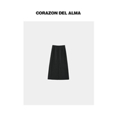 气质直筒裙 32021 中长款 显瘦高腰时尚 灰雁 简约后开衩半身裙