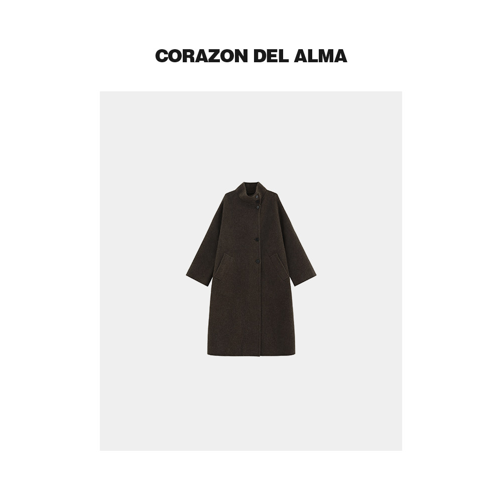 立体廓形长款双面呢大衣