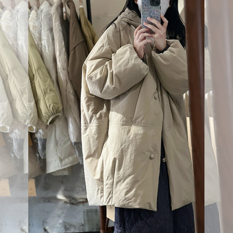 杏色连帽中长款棉衣棉服女冬季日系休闲宽松高级感超好看加厚外套,女装/女士精品,大码棉服,淘宝优惠券,粉丝福利购,淘宝优惠卷