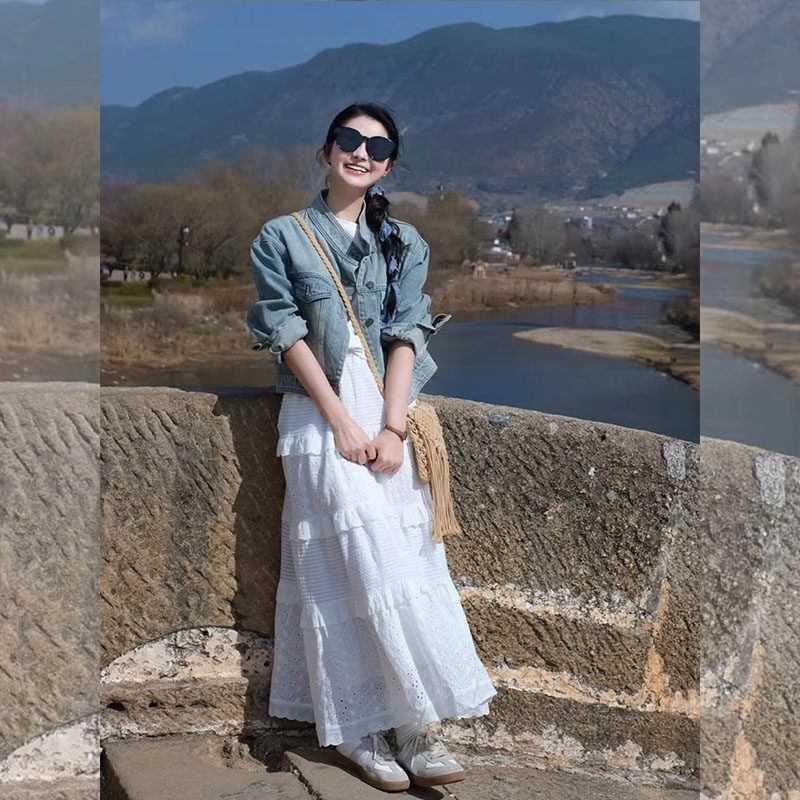 一整套ootd穿搭韩系2026春季短牛仔外套高腰白色蛋糕半身裙套装女,女装/女士精品,大码套装,淘宝优惠券,粉丝福利购,淘宝优惠卷