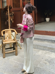 2025新款小个子独特高级感超好看新中式国风立领提花外套女春秋款