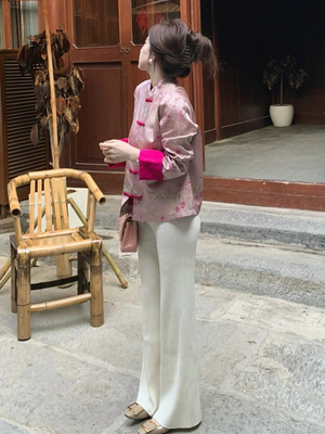 新中式国风提花外套女春秋款