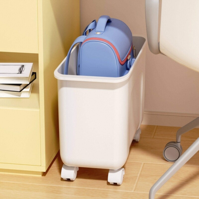 桌下放书包置物架初中生可承重收纳箱家用窄款带滑轮可移动小学生