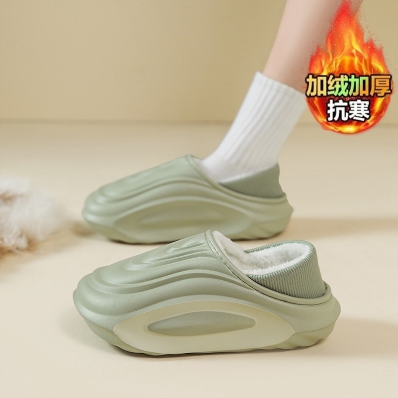 防水包跟棉拖鞋女士冬季2025新款防滑厚底运动保暖加绒棉鞋女外穿