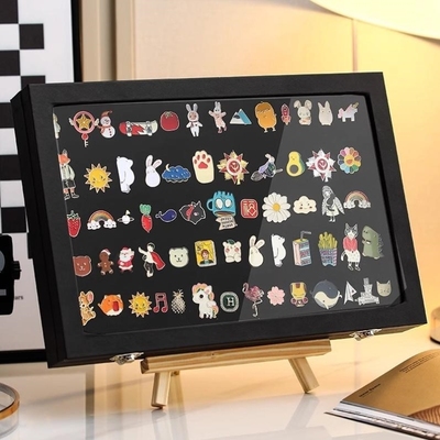 徽章收纳展示盒勋章金属别针胸针防氧化展示框透明密封防尘陈列盒