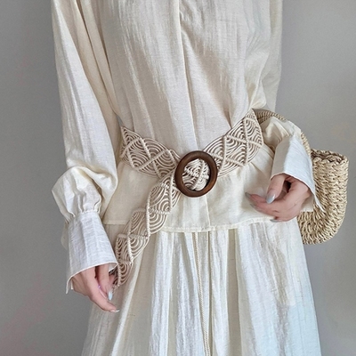 编织腰带女款2025新款配大衣连衣裙腰封异域风宽腰链复古皮带配饰