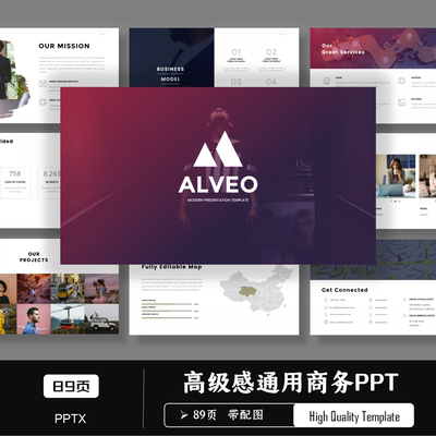 高级感简约欧美英文公司介绍企业宣传画册商业计划书商务PPT模板