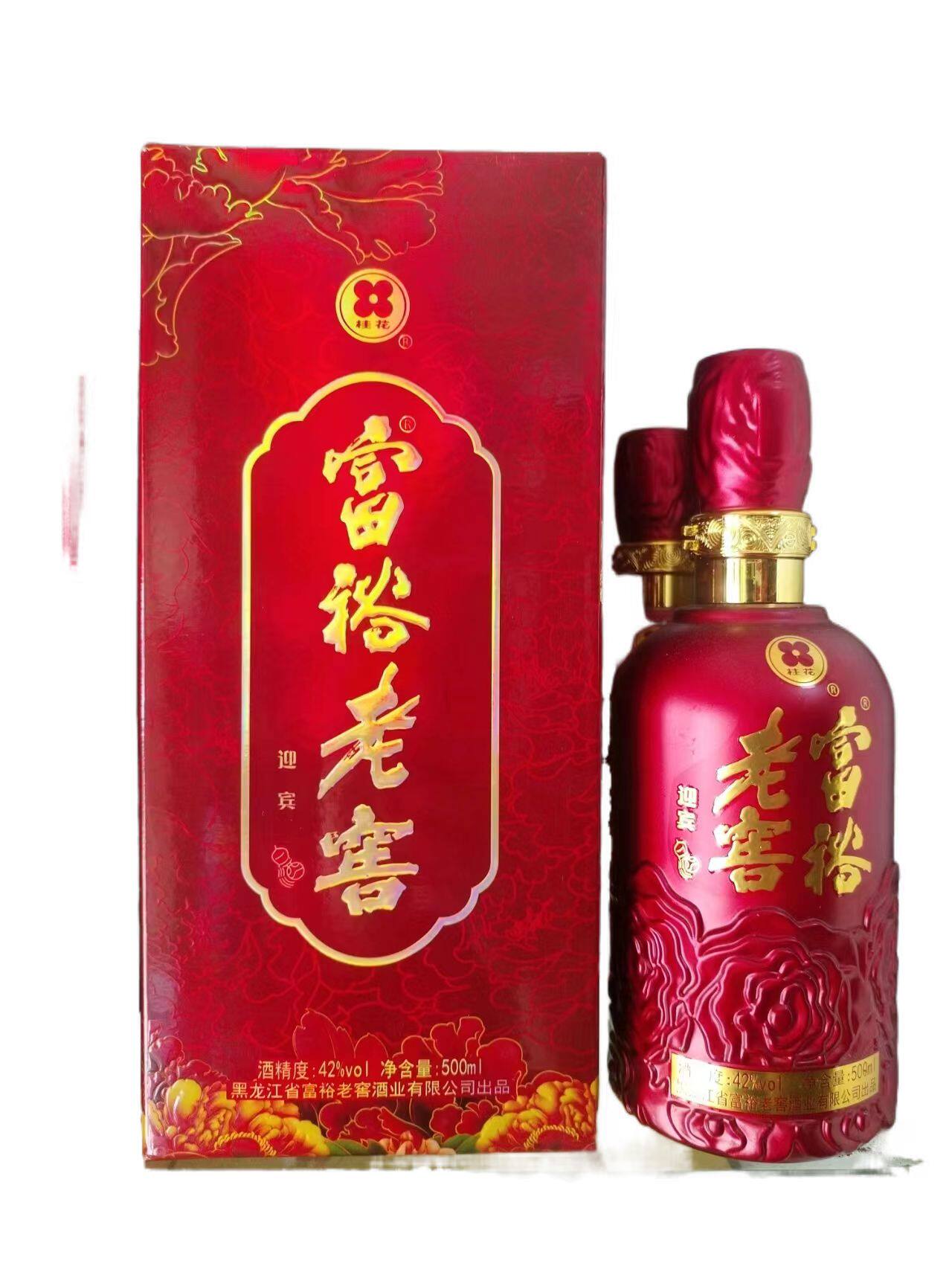 桂花富裕老窖 迎宾白酒 浓香型42度500毫升 婚庆喜宴升学寿诞用酒