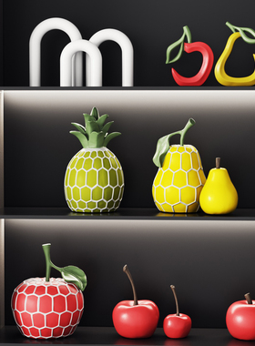 彩色水果系列客厅柜样板间摆件