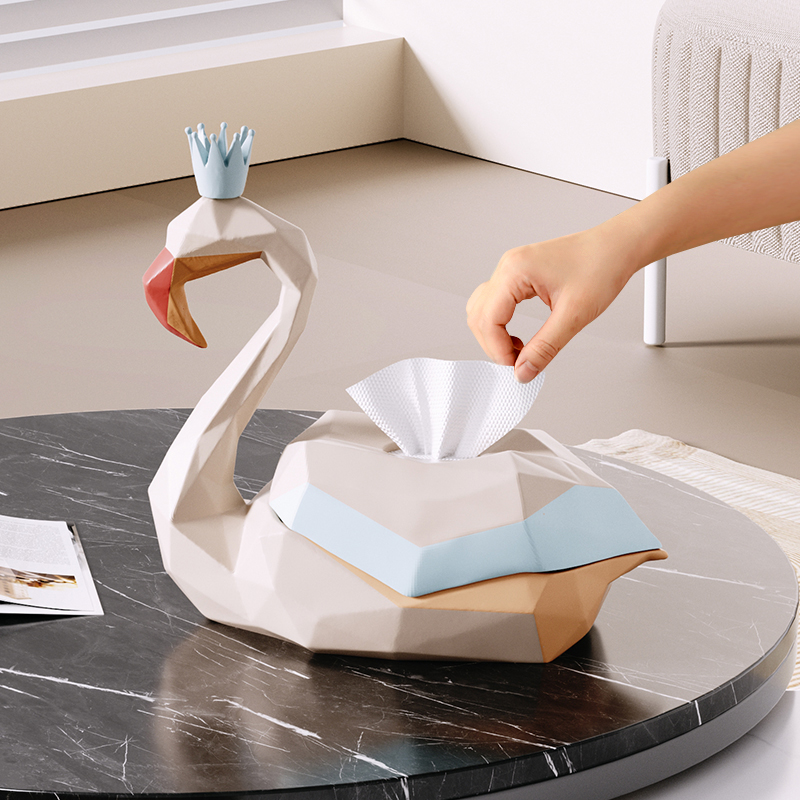北欧轻奢风天鹅纸巾盒可爱抽纸盒