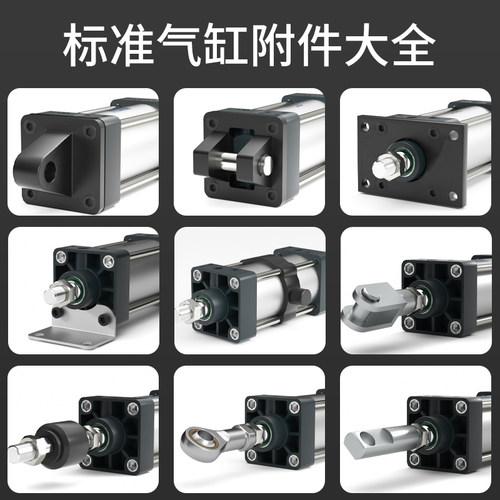 气缸安装配件大全CA单耳固定座CB双耳底座连接件法兰板附件Y接头