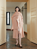 落日情人宽围巾披肩荷叶袖 frigidOrg秋天风衣 长外套仙气感