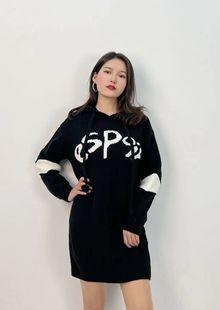 依恋旗下 R系列RCOU84T02Q慵懒风毛衣外套女秋冬韩系中长款针织衫