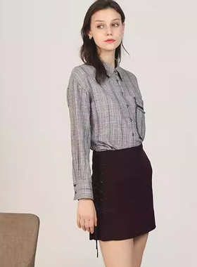 依1恋R家折扣职业裙半身裙女一步裙秋冬包臀裙短裙西裙RCWH84908T