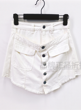 E家商场同款 时尚女装气质甜美特色百搭牛仔短裤EETJ82503B