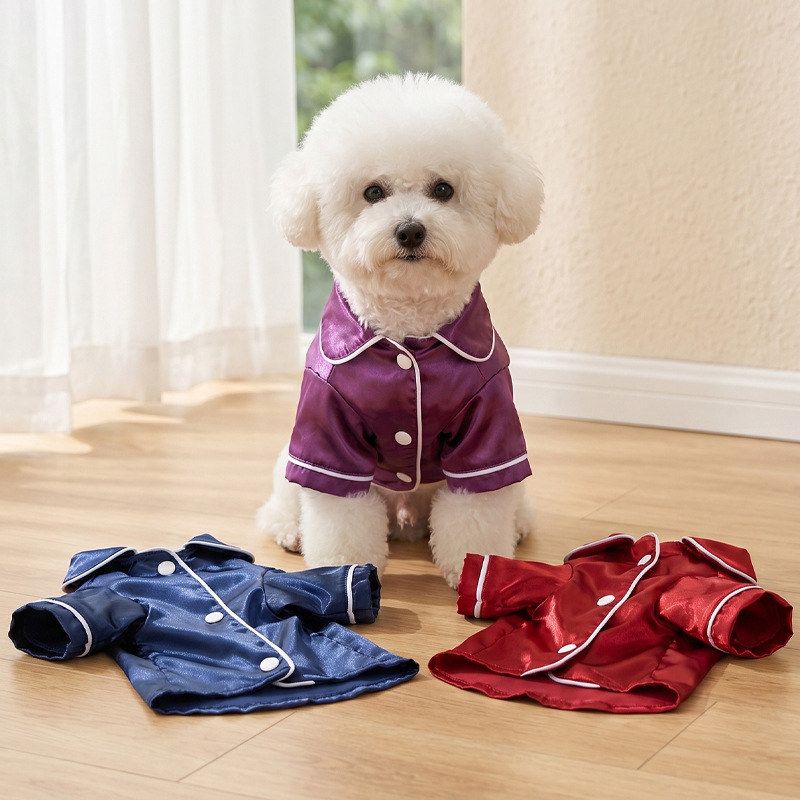 狗狗猫咪居家服批发宠物轻奢睡衣三色可选跨境批发春夏款宠物服饰