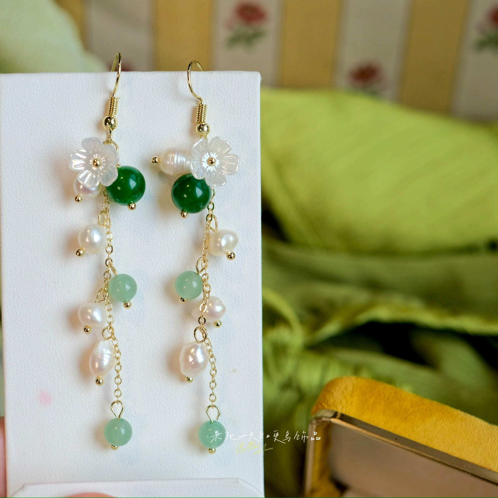 《落雨云间》复古国风清冷文艺长流苏淡水珍珠绿玛瑙耳环耳饰耳夹,饰品/流行首饰/时尚饰品新,耳环,淘宝优惠券,粉丝福利购,淘宝优惠卷