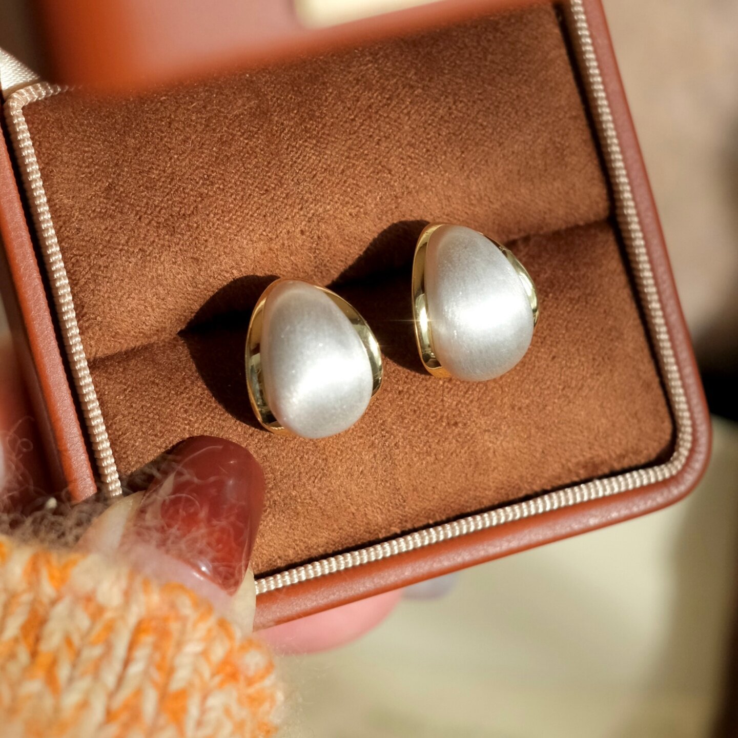 《慵懒周末》法式小众拉丝磨砂银色几何冷淡风耳饰耳钉耳环耳夹女