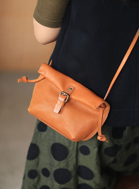 布谷森林新款文艺真皮单肩斜挎女式头层牛皮复古休闲迷你小包B468