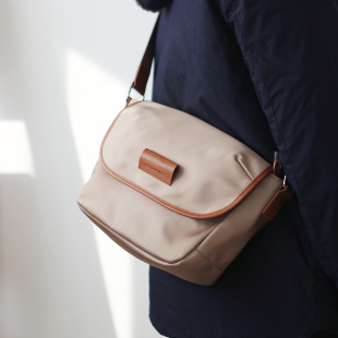 布谷森林女士尼龙配牛皮休闲简约单肩包牛津布轻便百搭斜挎包B520